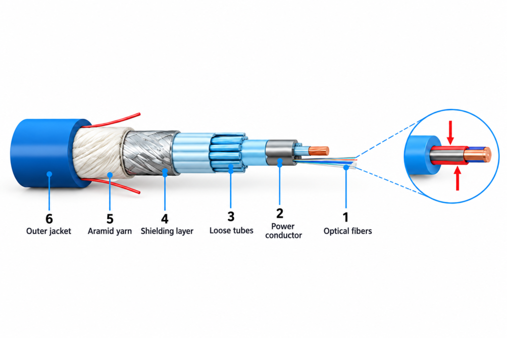 Shielded Coaxial Cable Cross-Section Diagram
