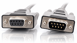 DB9 Serial Cable with Male and Female Connectors