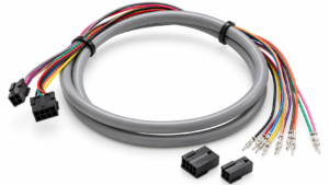 Custom Wire Harness with Gray Cable and Multiple Connectors