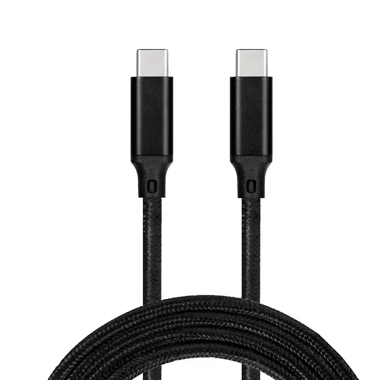 Black USB-C cable with Type-C connectors at both ends